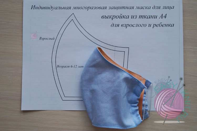 Медицинская маска многоразовая своими руками из ткани