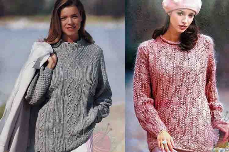 Теплые осенние пуловеры из Сабрины, более 10 моделей спицами