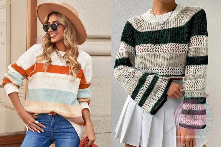 Летний трехцветный вязаный пуловер спицами. С чем носить? Модели и схемы
