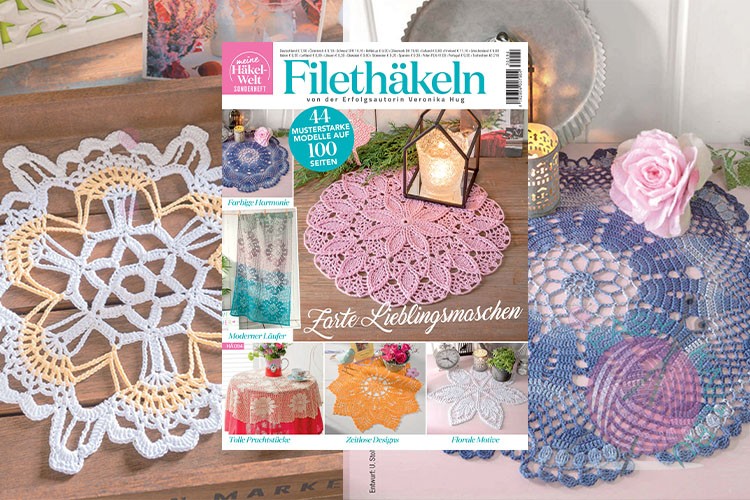 Красивые модели салфеток крючком немецкого журнала FiletHakelt