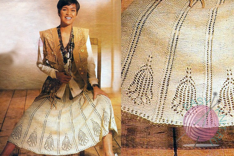 Красивая и простая юбка спицами из журнала Модише Машен